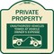 Signmission Private Property Unauthorized Vehicles Towed Owner Expense Alum Sign, 18" L, 18" H, TG-1818-23245 A-DES-TG-1818-23245 - alternate 1